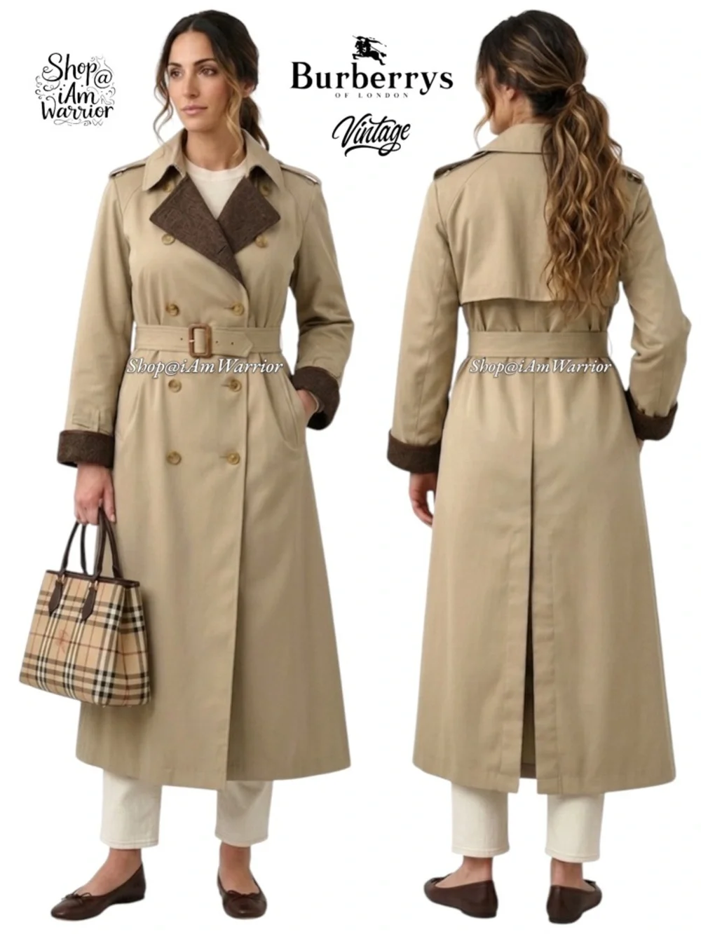 Vintage Burberrys London Long Wool Lined Trench Coat *shop@iAmWarrior - Picture 1 of 16